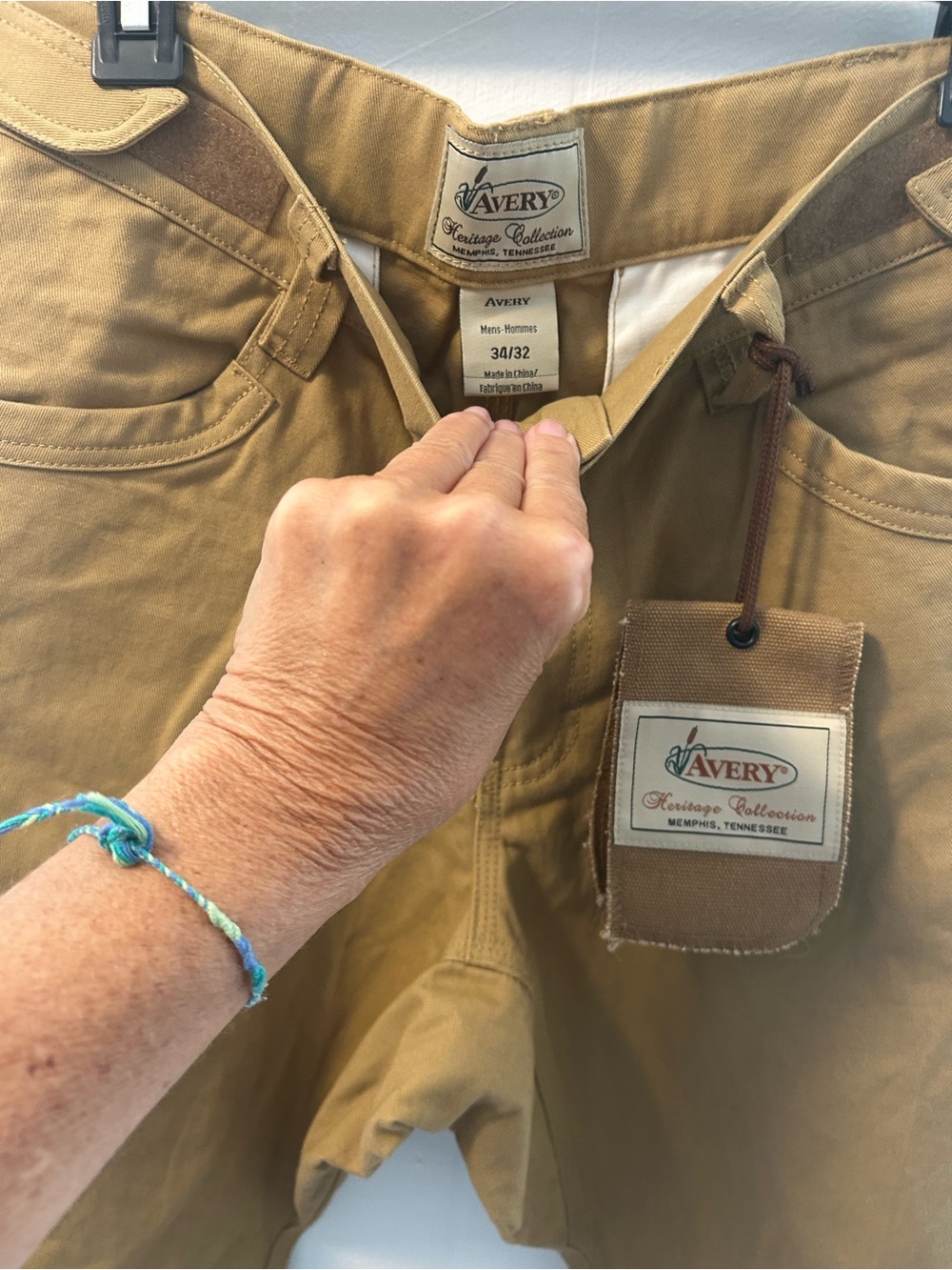 NWT AVERY HERITAGE Work Pants in Khaki Brown, Adjustable Ankles and Waist, TOUGH - Picture 3 of 16